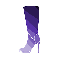 Image showing Autumn Woman High Heel Boot Icon