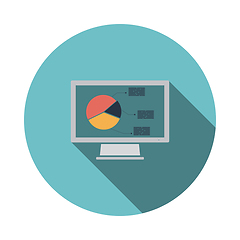 Image showing Monitor with analytics diagram icon