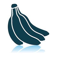 Image showing Banana Icon On Gray Background