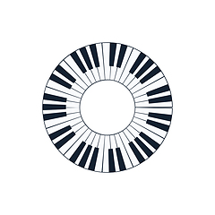 Image showing Piano circle keyboard icon