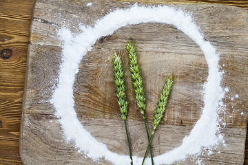 Image showing three green wheat