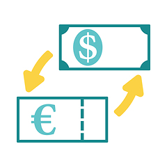 Image showing Currency dollar and euro exchange icon