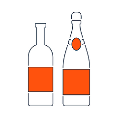 Image showing Icon Of Wine And Champagne Bottles