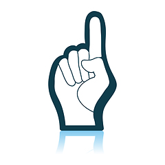 Image showing Fan Foam Hand With Number One Gesture Icon