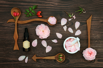 Image showing Rose Flowers for Aromatherapy Essential Oil