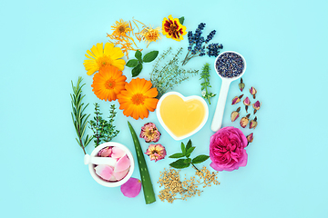 Image showing Summer Flowers and Herbs for Natural Skincare Remedies