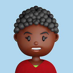 Image showing 3D cartoon avatar of pretty black woman