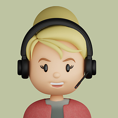 Image showing 3D cartoon avatar of pretty blonde woman