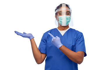 Image showing indian male doctor in mask and face shield