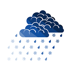 Image showing Rain With Snow Icon
