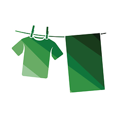 Image showing Drying linen icon