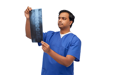 Image showing indian doctor or male nurse with x-ray