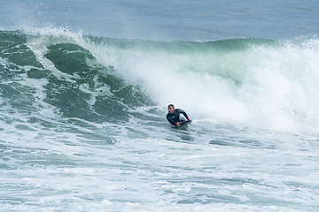 Image showing Bodyboarder in action