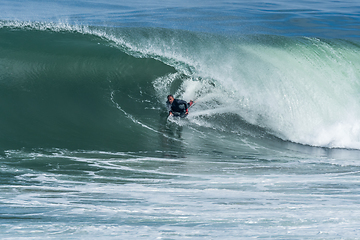 Image showing Bodyboarder in action