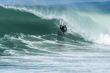 Image showing Bodyboarder in action