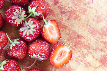Image showing cut strawberries