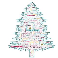 Image showing Merry Christmas word cloud in tree shape