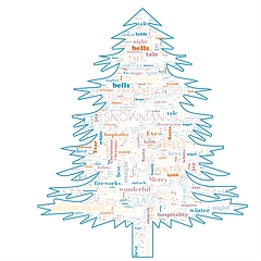 Image showing Merry Christmas word cloud in tree shape