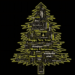 Image showing Merry Christmas word cloud in tree shape