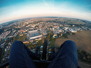 Image showing Powered paragliding tandem flight