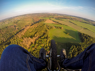 Image showing Powered paragliding tandem flight