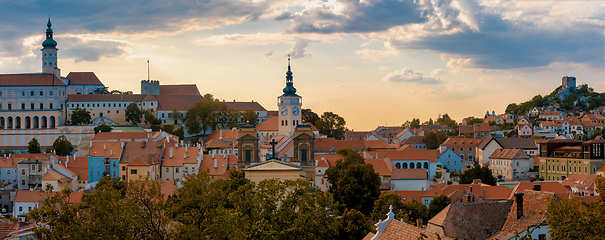 Image showing Mikulov city and castle, Czech Republic