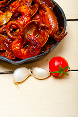 Image showing fresh seafoos stew on an iron skillet
