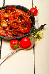 Image showing fresh seafoos stew on an iron skillet