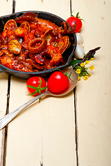 Image showing fresh seafoos stew on an iron skillet