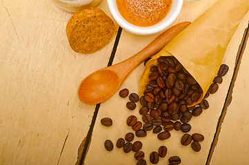 Image showing espresso coffee and beans