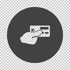 Image showing Hand holding credit card icon