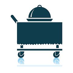 Image showing Restaurant Cloche On Delivering Cart Icon