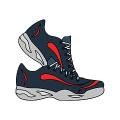 Image showing Flat design icon of Fitness sneakers