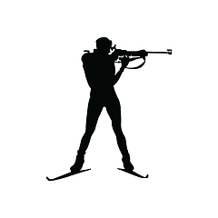 Image showing Biathlon sportsman silhouette