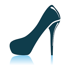 Image showing Female Shoe With High Heel Icon