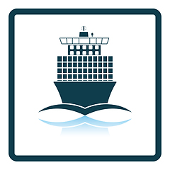 Image showing Container ship icon front view