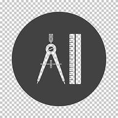 Image showing Compasses and scale icon