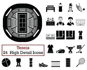 Image showing Set of 24 Tennis Icons