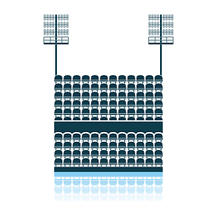 Image showing Stadium Tribune With Seats And Light Mast Icon