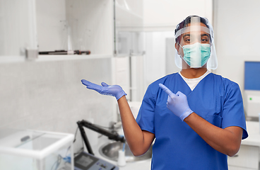 Image showing indian male doctor in mask and face shield