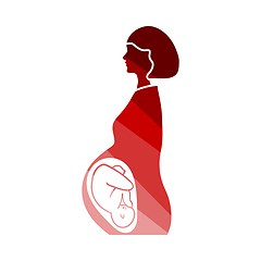 Image showing Pregnant Woman With Baby Icon