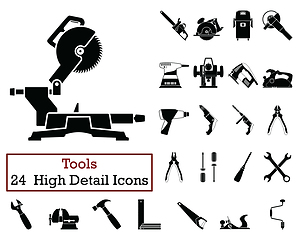 Image showing Set of 24  Tools Icons