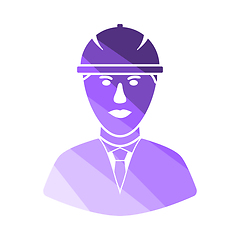 Image showing Icon Of Construction Worker Head In Helmet