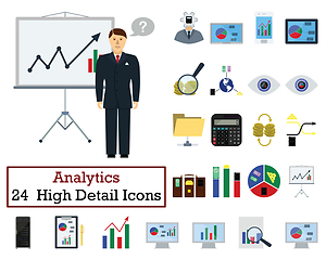 Image showing Set of 24  Analytics  Icons