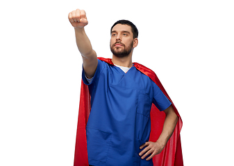 Image showing doctor or male nurse in superhero cape