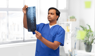 Image showing indian doctor or male nurse with x-ray