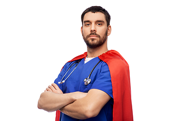 Image showing doctor or male nurse in superhero cape