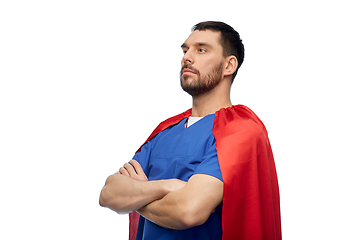 Image showing doctor or male nurse in superhero cape