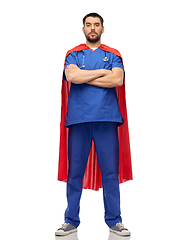 Image showing doctor or male nurse in superhero cape