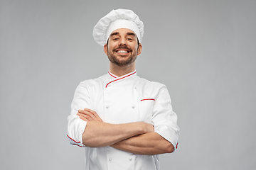 Image showing happy smiling male chef in toque